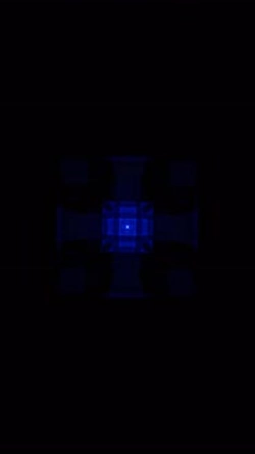 Vertikales Video von geometrischen Neonformen, die sich in einer nahtlosen abstrakten Schleife verwandeln