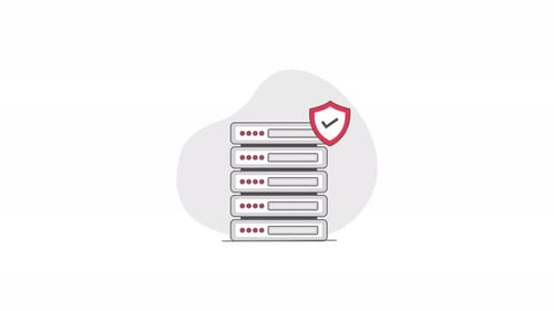 Data Server Storage and Network Security Icon Animation
