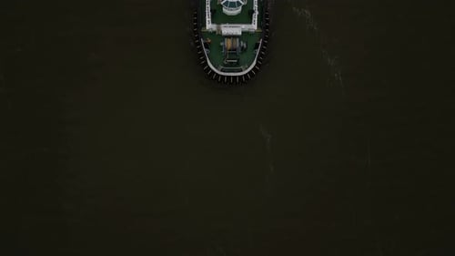 Aerial video on Tugboat Delfzijl Netherlands