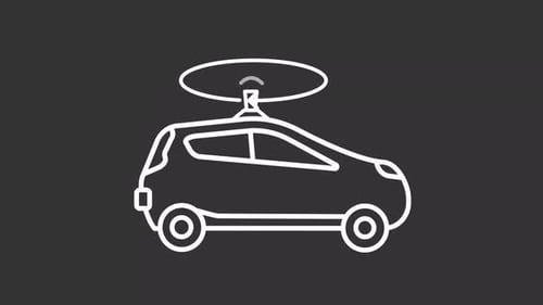 Self-Driving Car Icon with Radar Scanning Animation