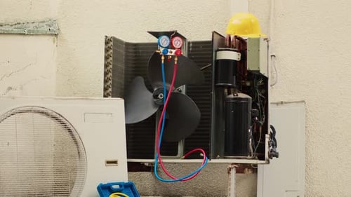 Damaged External Air Cooling Unit