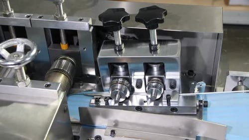 Production Line Operates with Fabric and Elastic Band