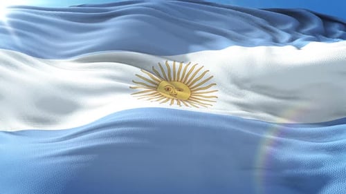 Argentina National Flag Waving Seamless Loop
