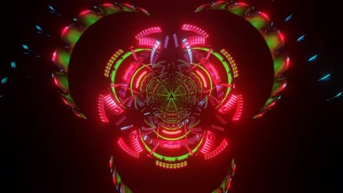 Pulsating Neon Colorful Techno Background VJ Loop