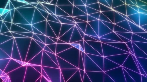 Vibrant Abstract Neon Geometric Network Background