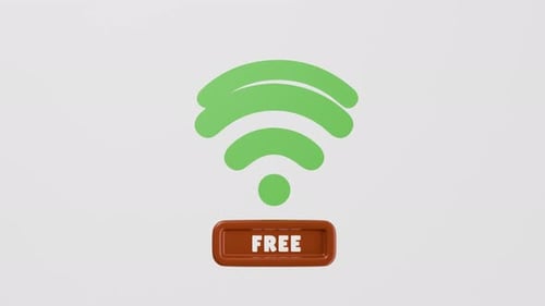 3D Animation of a Green Wifi Signal Visualization