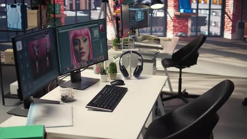 Professional Studio Setup for AI Generated Content and Photography Editing