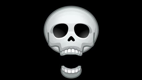Animated Skull Emoji Jaw Drop Loop