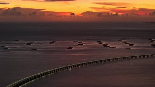 Penang second bridge is seen in the distance