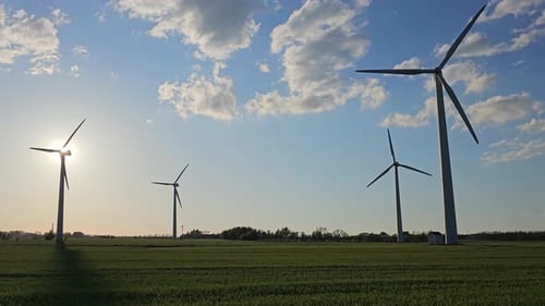 Wind turbines in rural Denmark