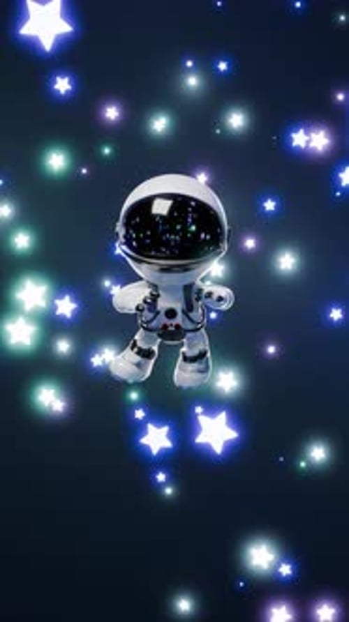 Cartoon Astronaut Loop Animation Satisfying Video