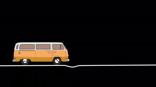 Cartoon Travel Auto-Stoßdämpfer Alpha Channel 4K