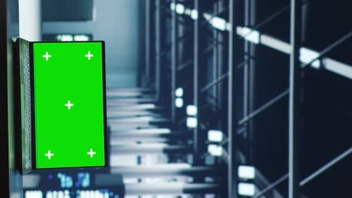 Vertical Chroma Key Laptop Server Crosschecking