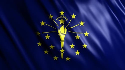 Waving Indiana State Flag Animation Loop