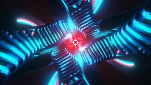 An Abstract Mesmerizing Neon VJ Loop with Seamless Flow