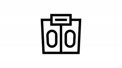 weighing machine line icon animation