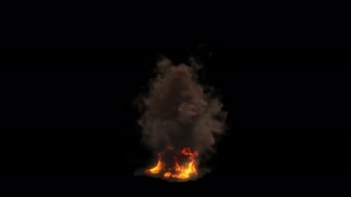 Fire Explosion with Smoke & Woosh Sound