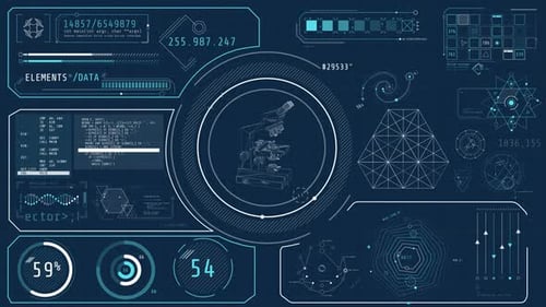 Animated Screen of Hightech Interface for Scientific Work