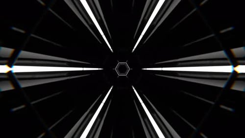 White Neon Strobe Hexagon Kaleidoscope Background Vj Loop In 4K