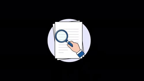 Document Verification Concept Animation Video - Transparent