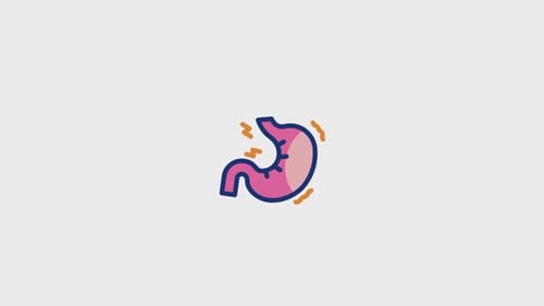 Animated Stomach Pain Icon for Medical Content