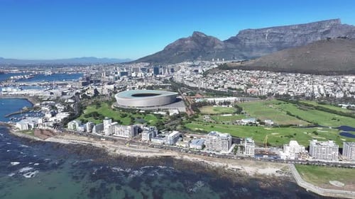 Cape Town Skyline At Cape Town In Western Cape South Africa.