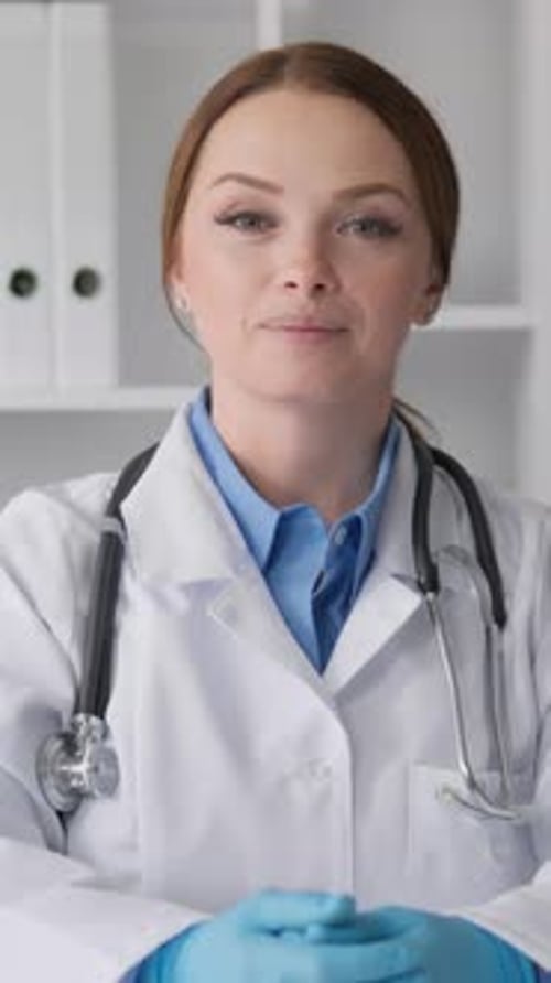 Woman Doctor Speaking About Medicine and Pills