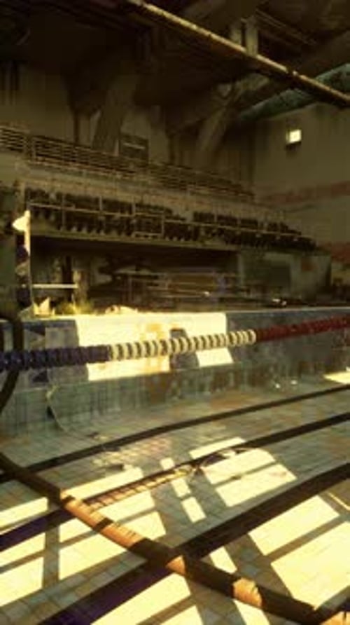 Abandoned Swimming Pool in Large Building