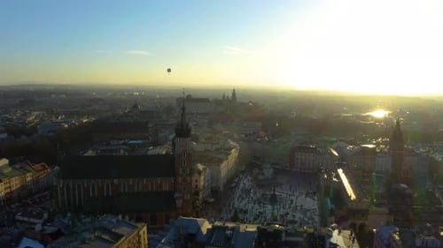 Krakow, capital city of Poland. Historic buildings.