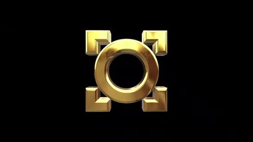 Golden 3D Geometric Icon Rotating Animation