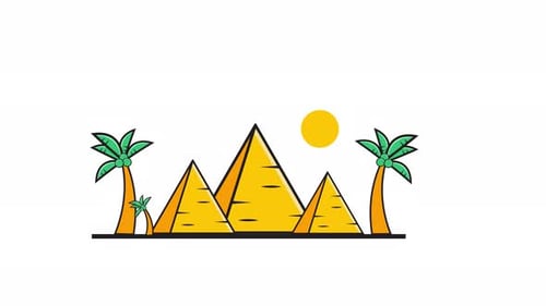 Animated Mountain With Palm, Animated pyramid