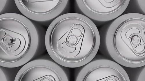 Seamless Aluminum Cans Pattern Background Loop