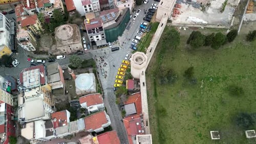 Istanbul Hagia Sophia mosque, the European side of city, reveal shot