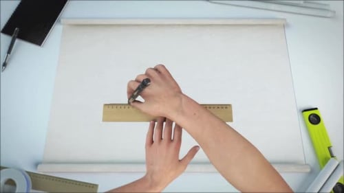 White Blueprint Scroll Opens