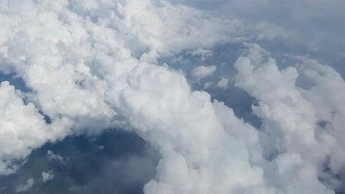 Dramatic cloud formation, aerial shot.
