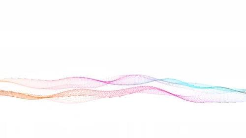 Animación de ondas de línea de partículas degradadas, color blanco