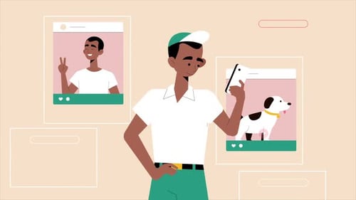 Influencer Young Boy Surfing On Social Media Platforms