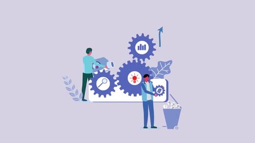 Flat Design Corporate Business Process and Technology Animation