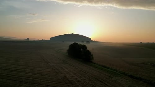Aerial Drone View Of Sunrise