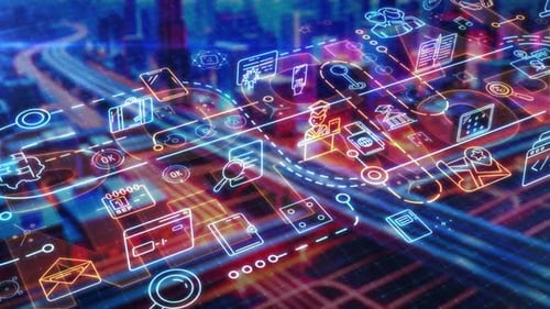 Infographics of Social Connections Against the Backdrop of a Digital City
