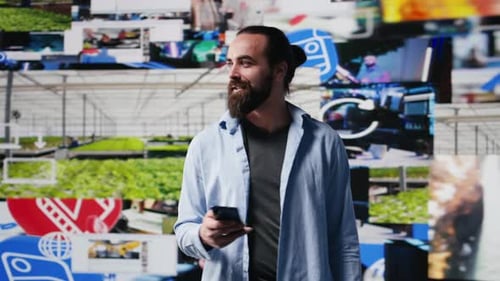 Relaxed Young Adult Connecting on a Global Social Media Platform