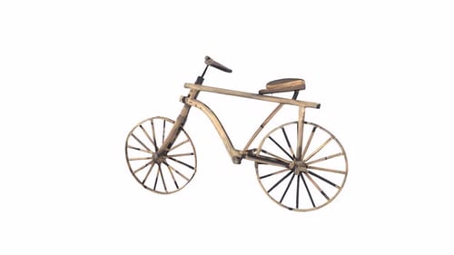 Alte 3D-Fahrraddrehschleife aus Holz