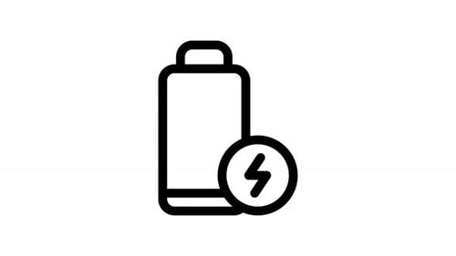 Looping Battery Charging Line Icon Animation