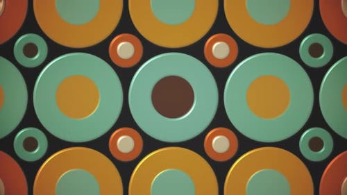 Seamless Retro Geometric Circle Pattern Looping Background Animation