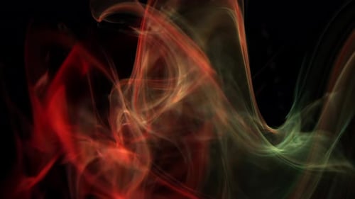Abstract Red and Green Fluid Smoke Energy Background Loop