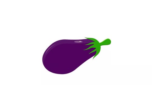 Flat Design Eggplant Forming Animation