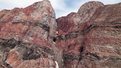 Close Up View of Ancient Red Rock Canyon and Cliffs