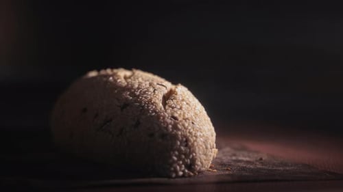 Timelapse Dough Bread The Loaf is Raised and Baked Baker Bakes Food at the Bakery Time Lapse