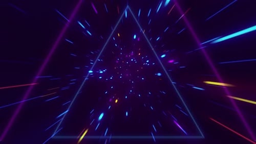 Neon Triangle Tunnel Loop Background