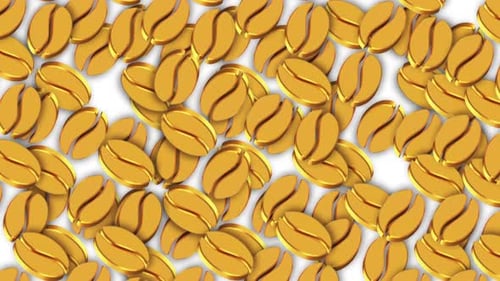 Coffee Beans 3D Icon Gold Loop